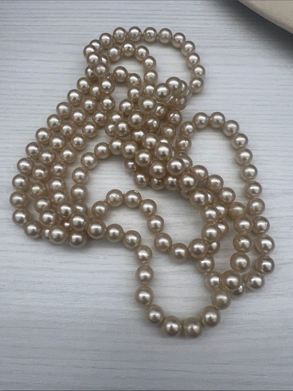 Classic Ivory Pearl Long Necklace - Elegant Women's Jewelry - Picture 5 of 9